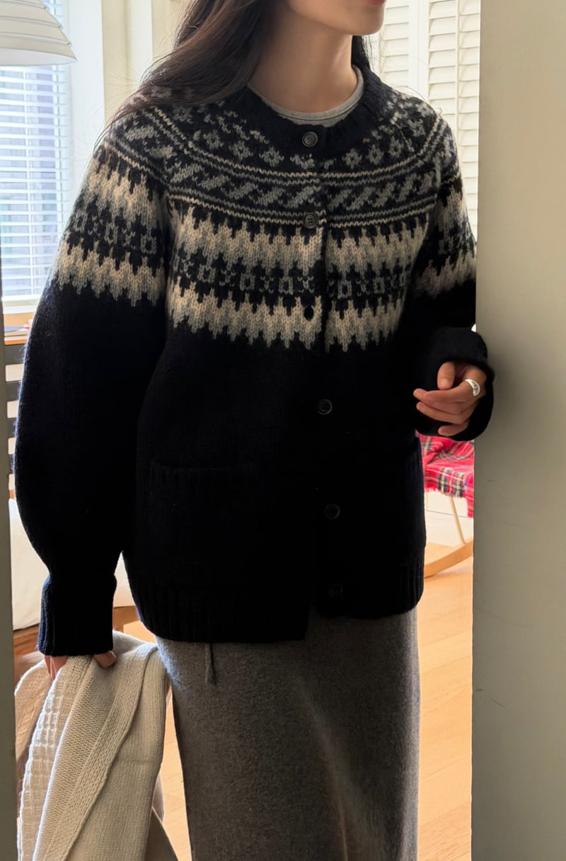 Amygrace - Korean Women Fashion - #restrostyle - Alpa Wool Nordic Cardigan - 3
