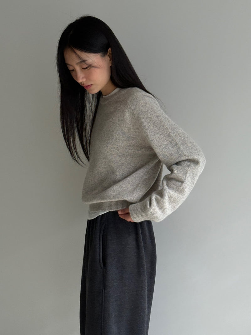 Amygrace - Korean Women Fashion - #romanticstyle - Raccoon Round Knit - 7