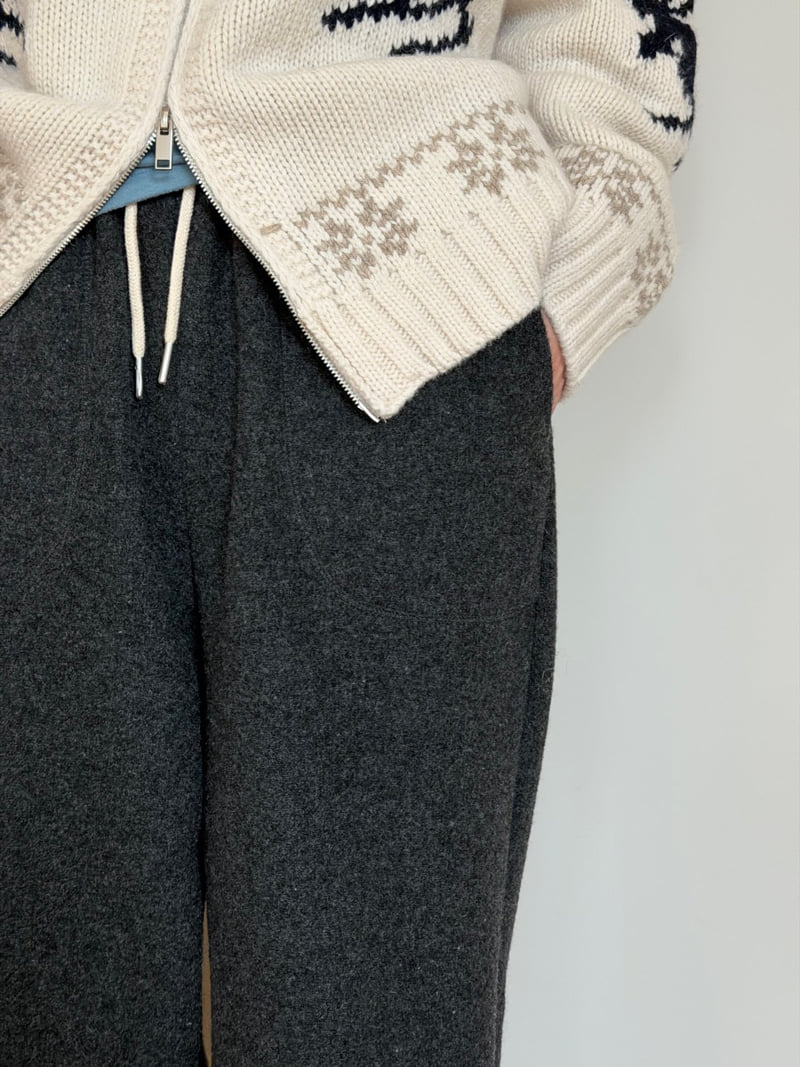 Amygrace - Korean Women Fashion - #romanticstyle - Blanc Knit Fleece Pants - 8