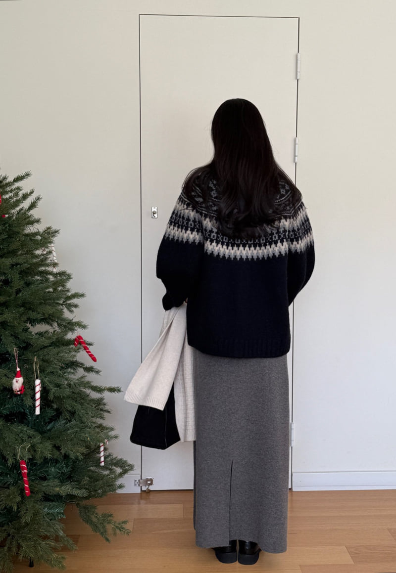 Amygrace - Korean Women Fashion - #restrostyle - Alpa Wool Nordic Cardigan - 4