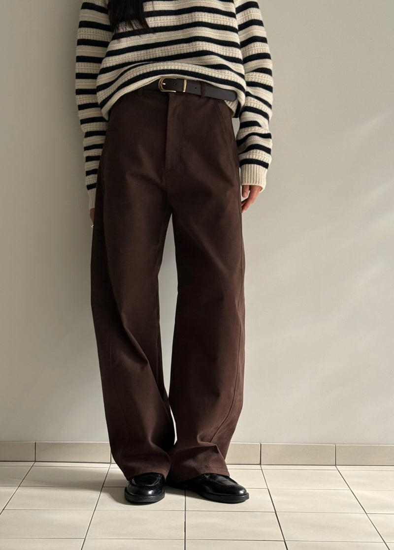 Amygrace - Korean Women Fashion - #shopsmall - Curves Cotton Pants - 4