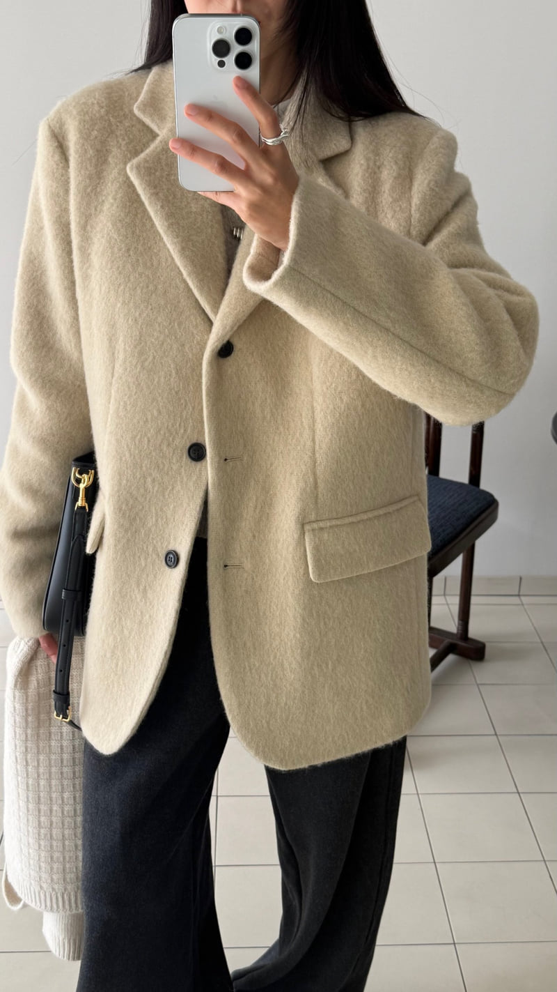 Amygrace - Korean Women Fashion - #thatsdarling - Hairy Wool Quilted Jacket - 2