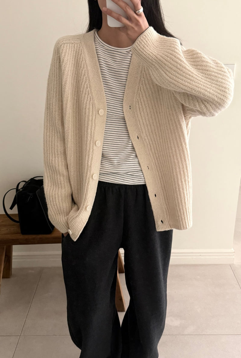 Amygrace - Korean Women Fashion - #thatsdarling - Double V Alpaca Cardigan