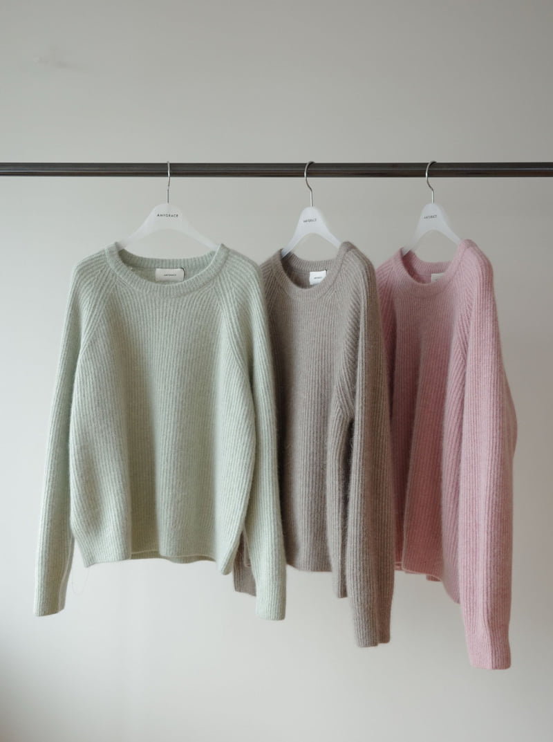 Amygrace - Korean Women Fashion - #thatsdarling - Niju Raccoon Round Knit - 9