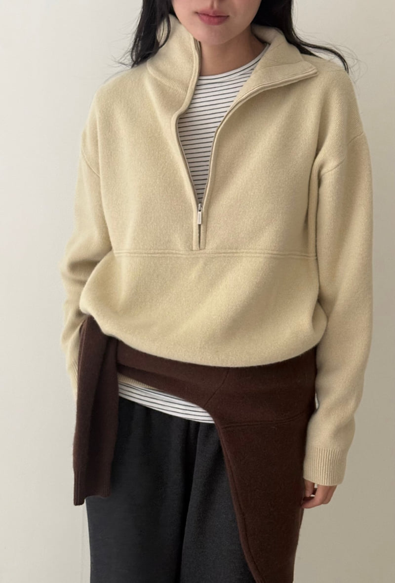 Amygrace - Korean Women Fashion - #thelittlethings - Marble Half-Zip Knit - 8