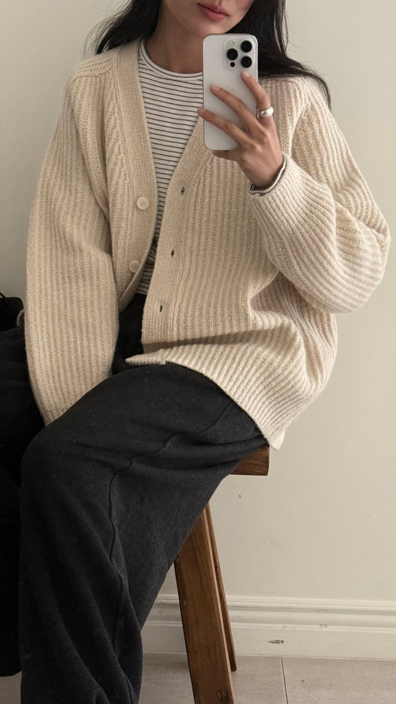 Amygrace - Korean Women Fashion - #thelittlethings - Double V Alpaca Cardigan - 2