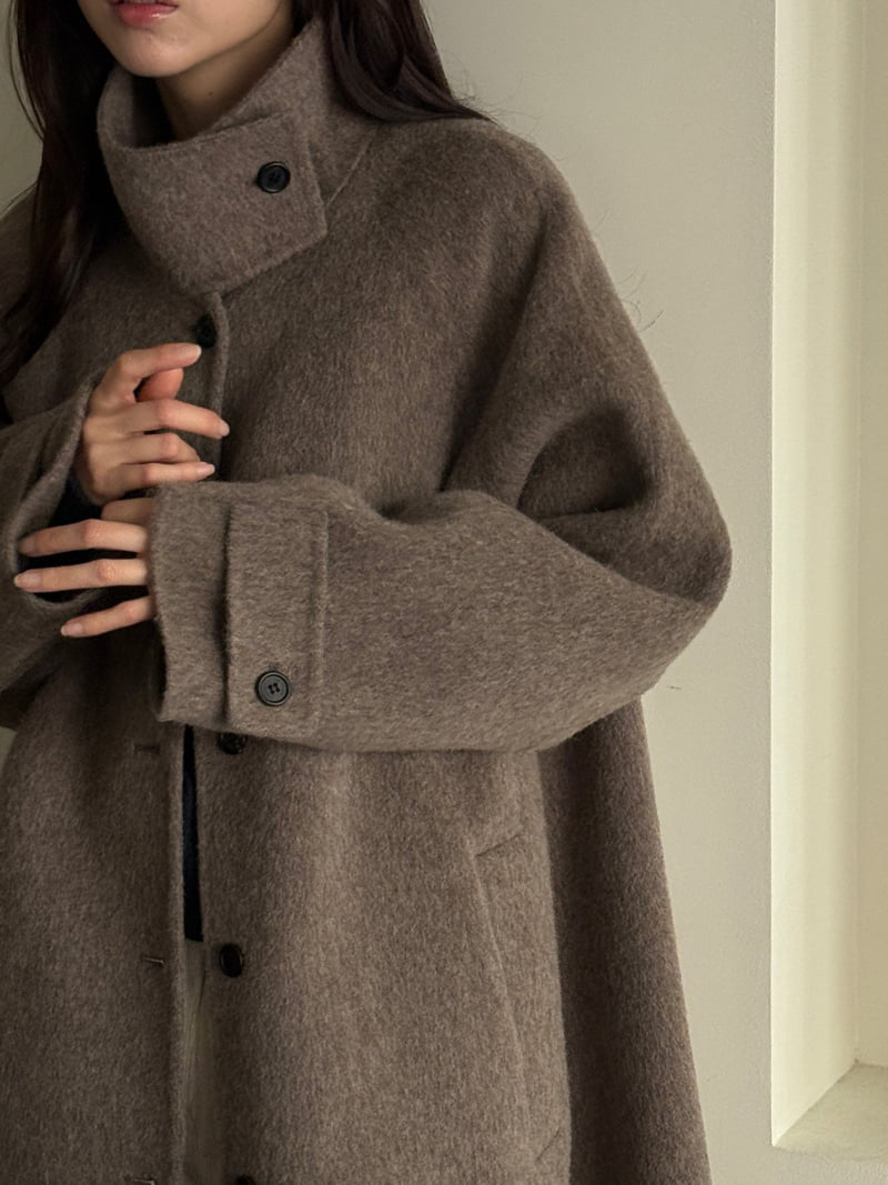 Amygrace - Korean Women Fashion - #vintageinspired - Half Handmade Coat - 7