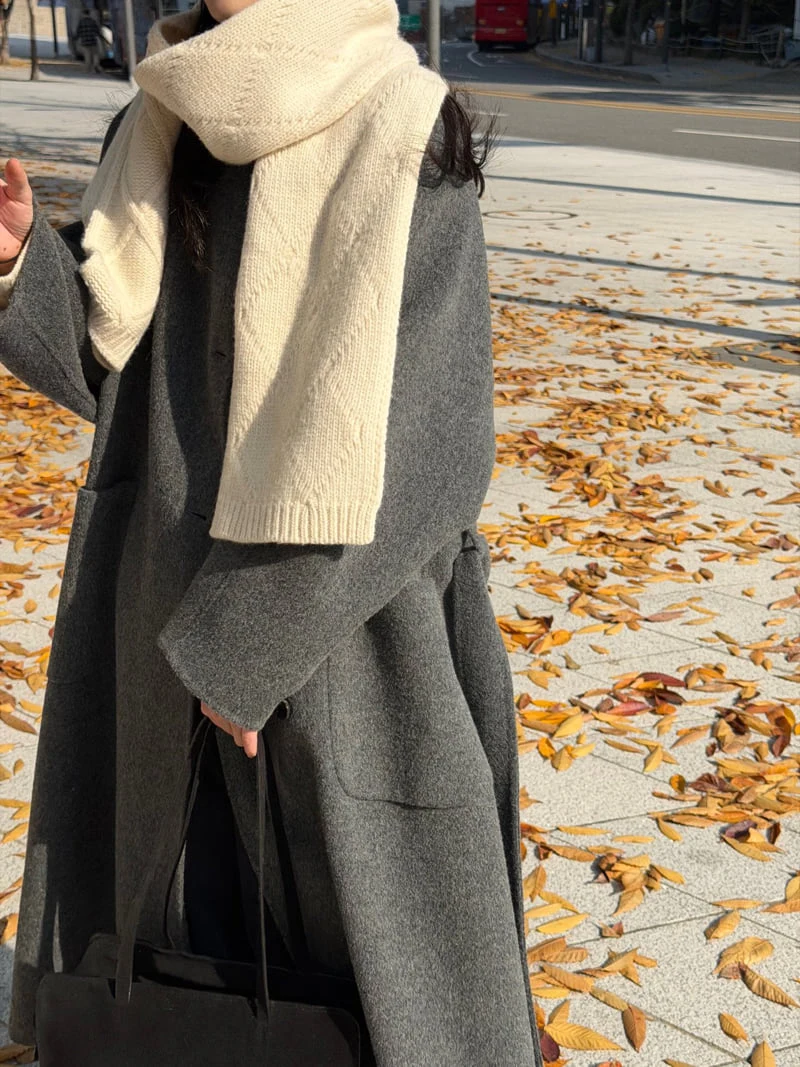 Amygrace - Korean Women Fashion - #vintageinspired - Cable Wool Muffler - 5