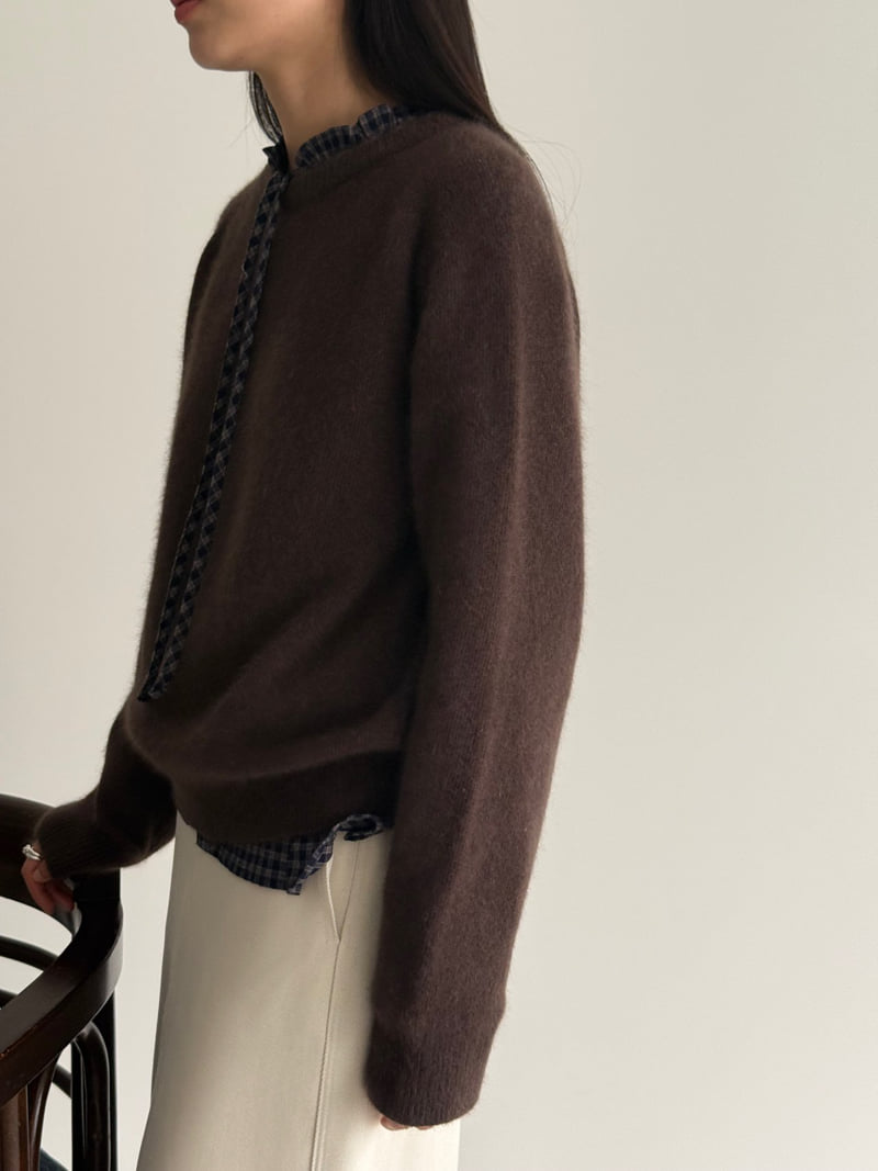 Amygrace - Korean Women Fashion - #womensfashion - Raccoon Round Knit - 2