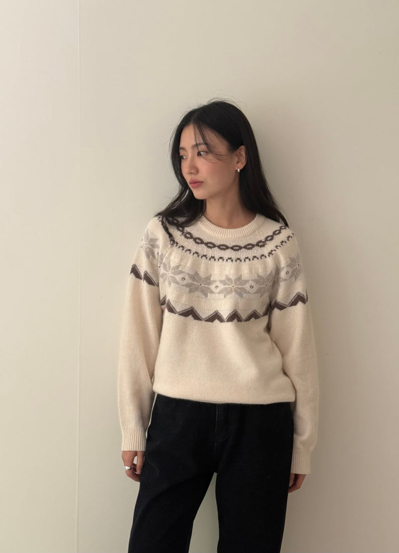 Amygrace - Korean Women Fashion - #womensfashion - Snow Kiel Nordic Knit - 8