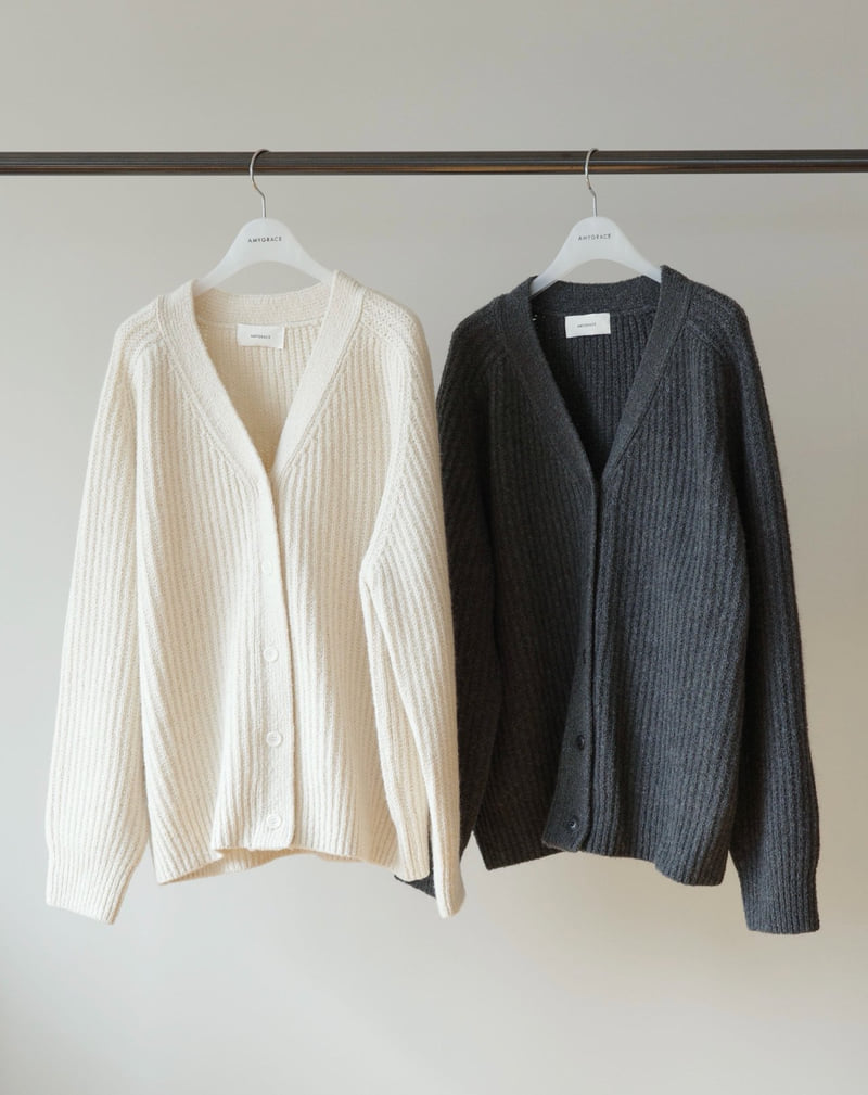 Amygrace - Korean Women Fashion - #womensfashion - Double V Alpaca Cardigan - 8