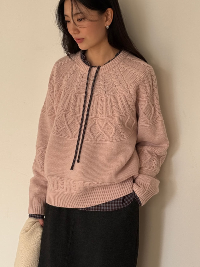 Amygrace - Korean Women Fashion - #womensfashion - Adel Cable Wool Knit - 3