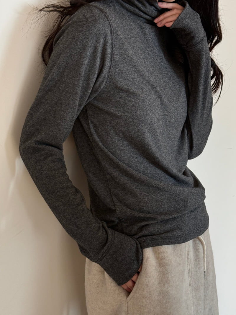 Amygrace - Korean Women Fashion - #womensfashion - Pom Pom Turtleneck Tee - 2