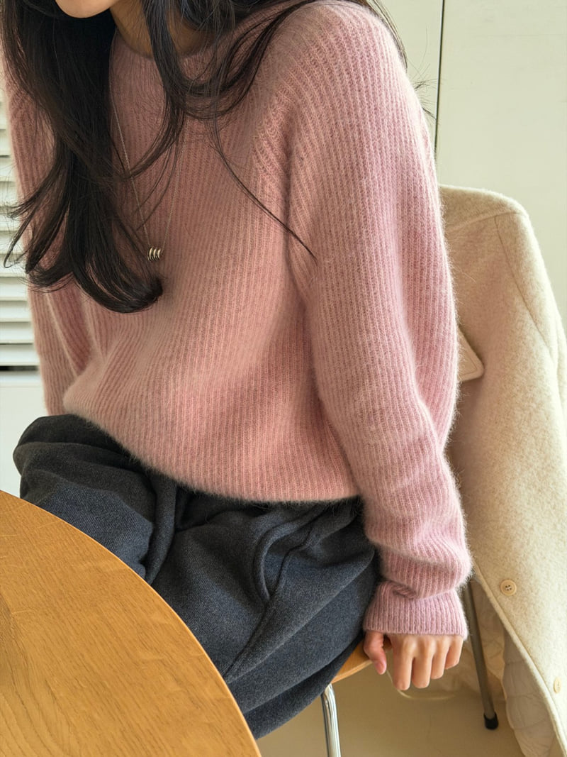 Amygrace - Korean Women Fashion - #womensfashion - Niju Raccoon Round Knit - 2