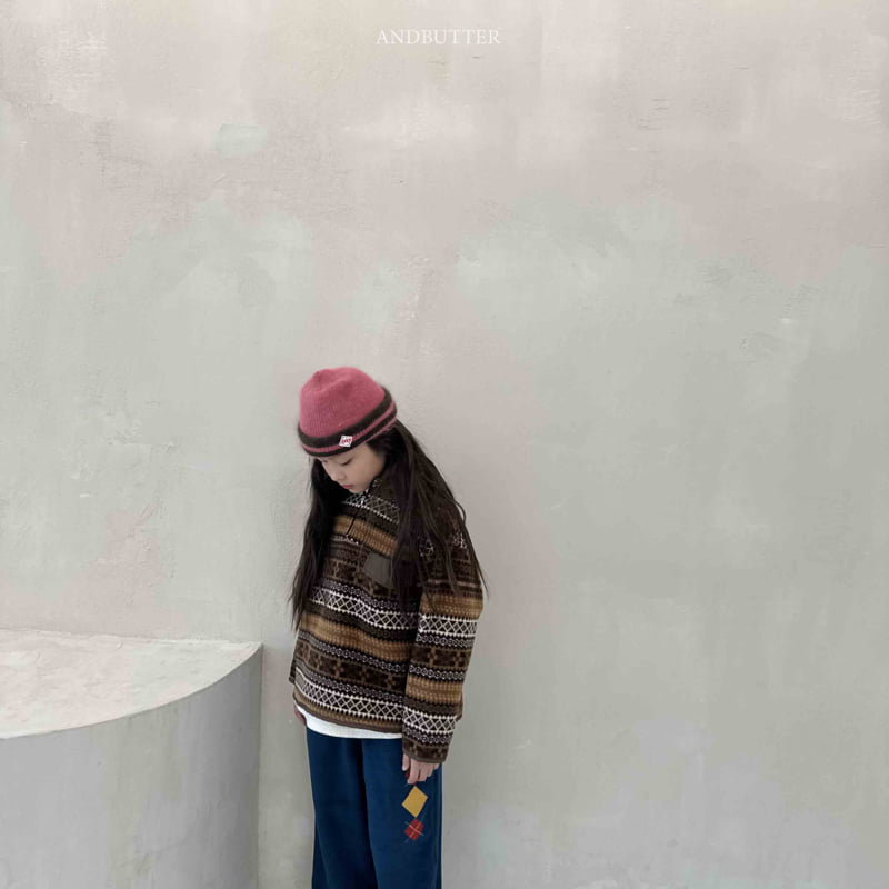 Andbutter - Korean Children Fashion - #Kfashion4kids - Warm Argyle Terry Jogger Pants - 12