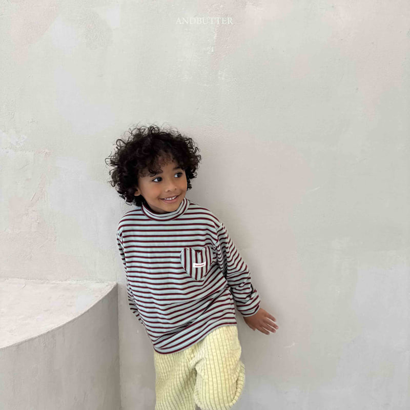Andbutter - Korean Children Fashion - #stylishchildhood - Heart Pocket Turtleneck Tee - 4
