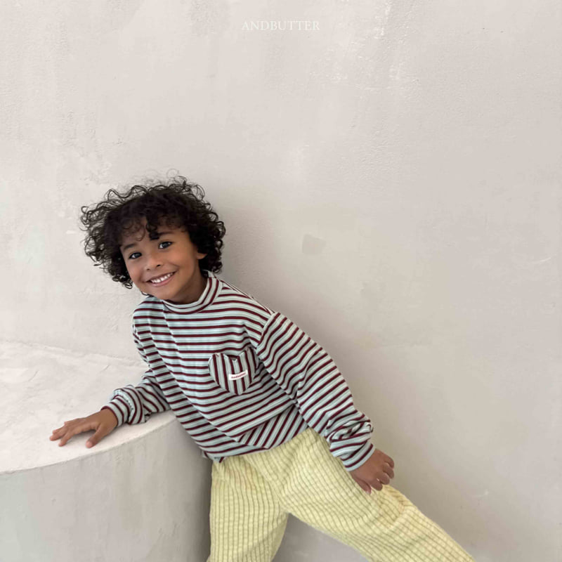 Andbutter - Korean Children Fashion - #childrensboutique - Heart Pocket Turtleneck Tee - 5