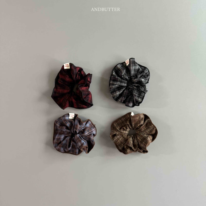 Andbutter - Korean Children Fashion - #childrensboutique - Soft Check Scrunchie