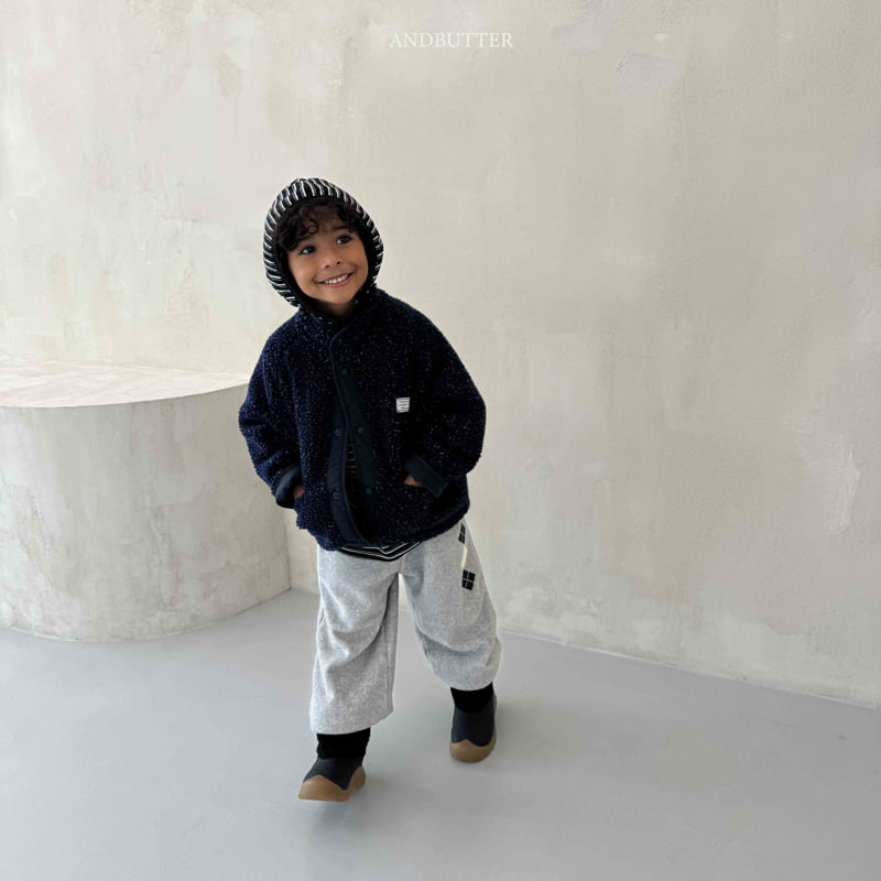 Andbutter - Korean Children Fashion - #designkidswear - Warm Argyle Terry Jogger Pants - 6
