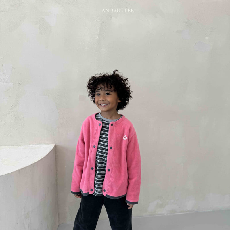 Andbutter - Korean Children Fashion - #discoveringself - Fleece Mix Cardigan - 6