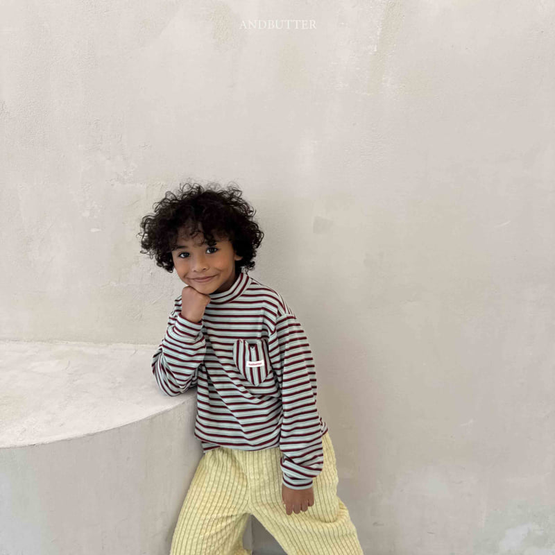 Andbutter - Korean Children Fashion - #discoveringself - Heart Pocket Turtleneck Tee - 7