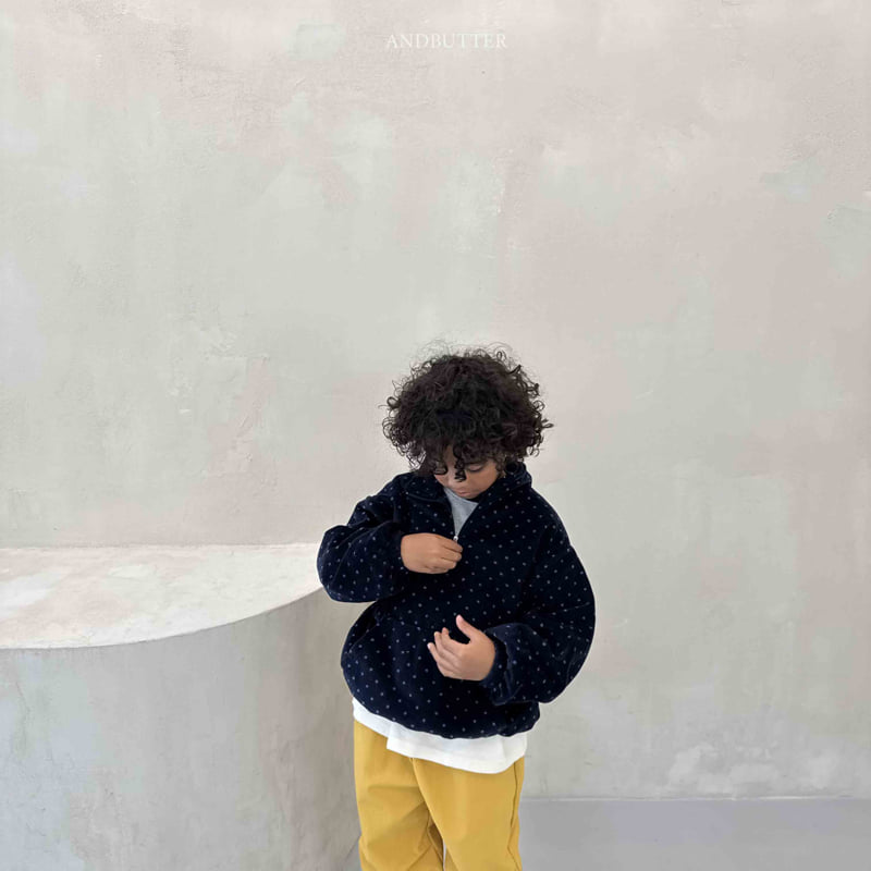 Andbutter - Korean Children Fashion - #fashionkids - Dot Half Zip-Up - 9
