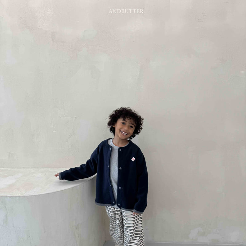 Andbutter - Korean Children Fashion - #kidzfashiontrend - Fleece Mix Cardigan - 10