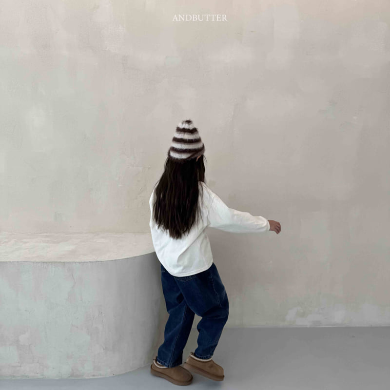 Andbutter - Korean Children Fashion - #kidzfashiontrend - Modern Curve Denim Pants - 6