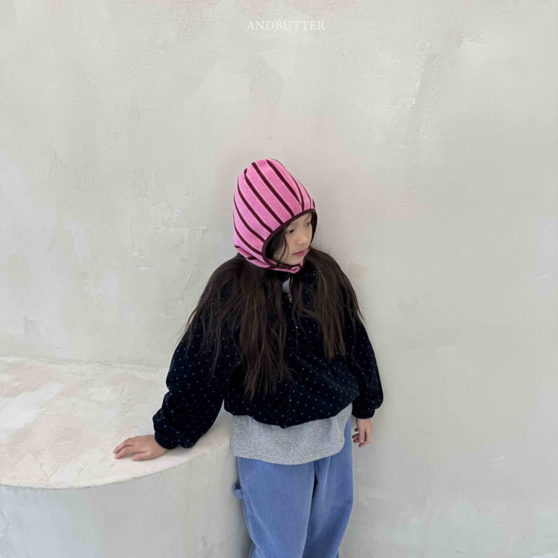 Andbutter - Korean Children Fashion - #kidzfashiontrend - Dot Half Zip-Up - 12