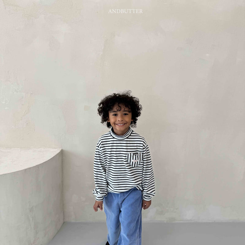 Andbutter - Korean Children Fashion - #kidzfashiontrend - Heart Pocket Turtleneck Tee - 11
