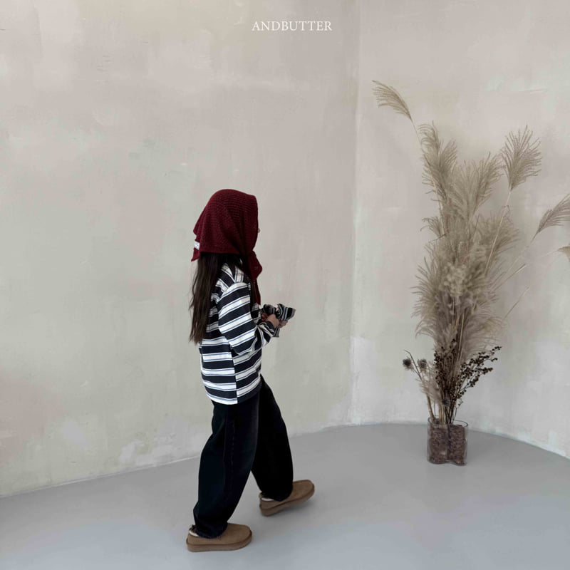 Andbutter - Korean Children Fashion - #kidzfashiontrend - Stripe Patch Turtleneck Tee - 7