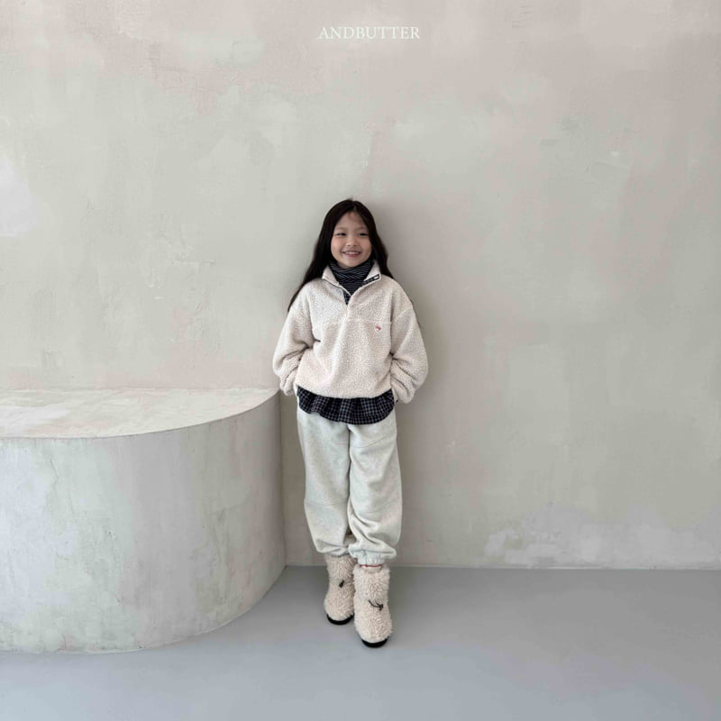 Andbutter - Korean Children Fashion - #magicofchildhood - Fleece Line Jogger Pants - 5