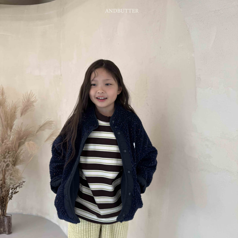 Andbutter - Korean Children Fashion - #minifashionista - Stripe Patch Turtleneck Tee - 11