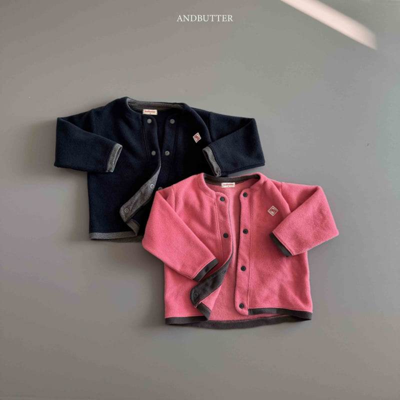 Andbutter - Korean Children Fashion - #prettylittlegirls - Fleece Mix Cardigan