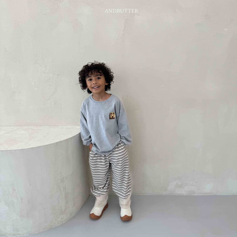 Andbutter - Korean Children Fashion - #prettylittlegirls - Mellow Stripe Jogger Pants - 9
