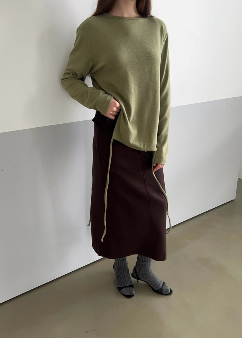 Another Avenue - Korean Women Fashion - #momslook - Wool Belt Long Skirt - 9