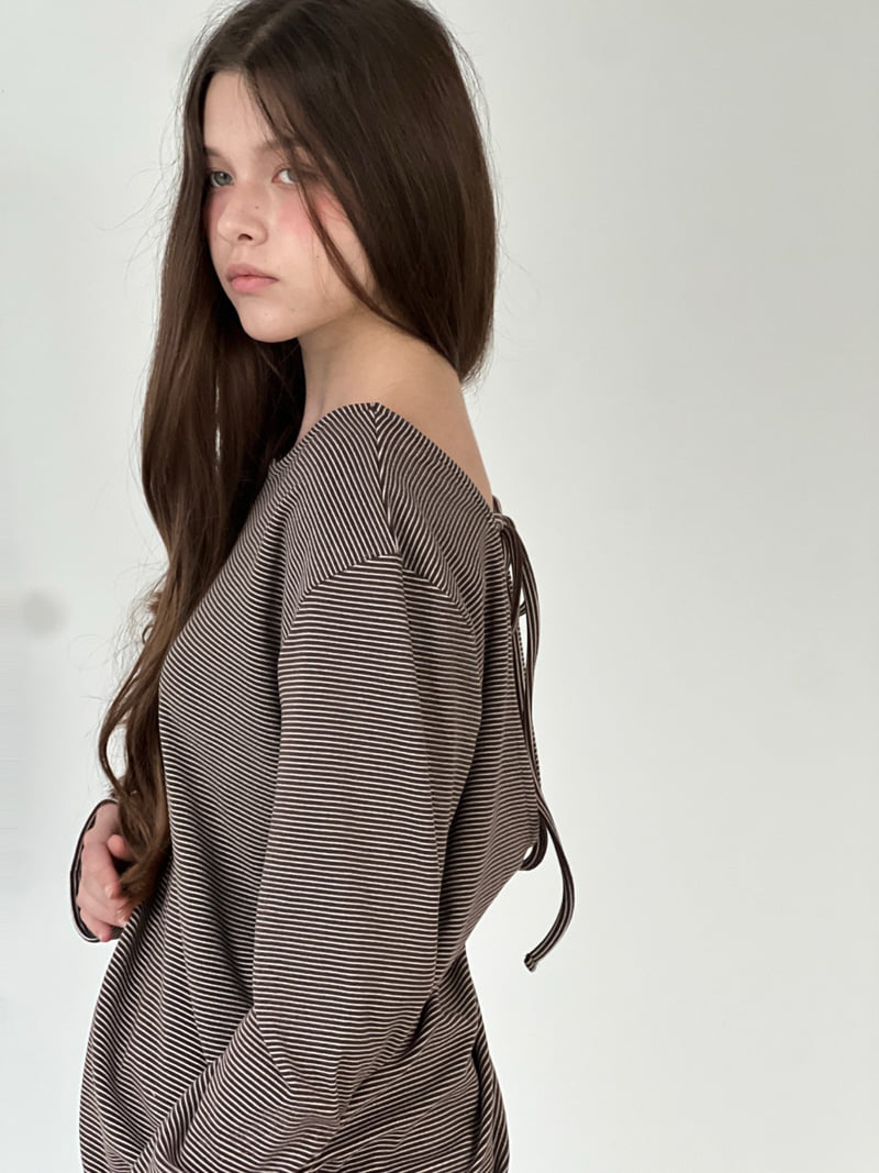 Another Avenue - Korean Women Fashion - #momslook - Stripe Back Ribbon Tee - 7