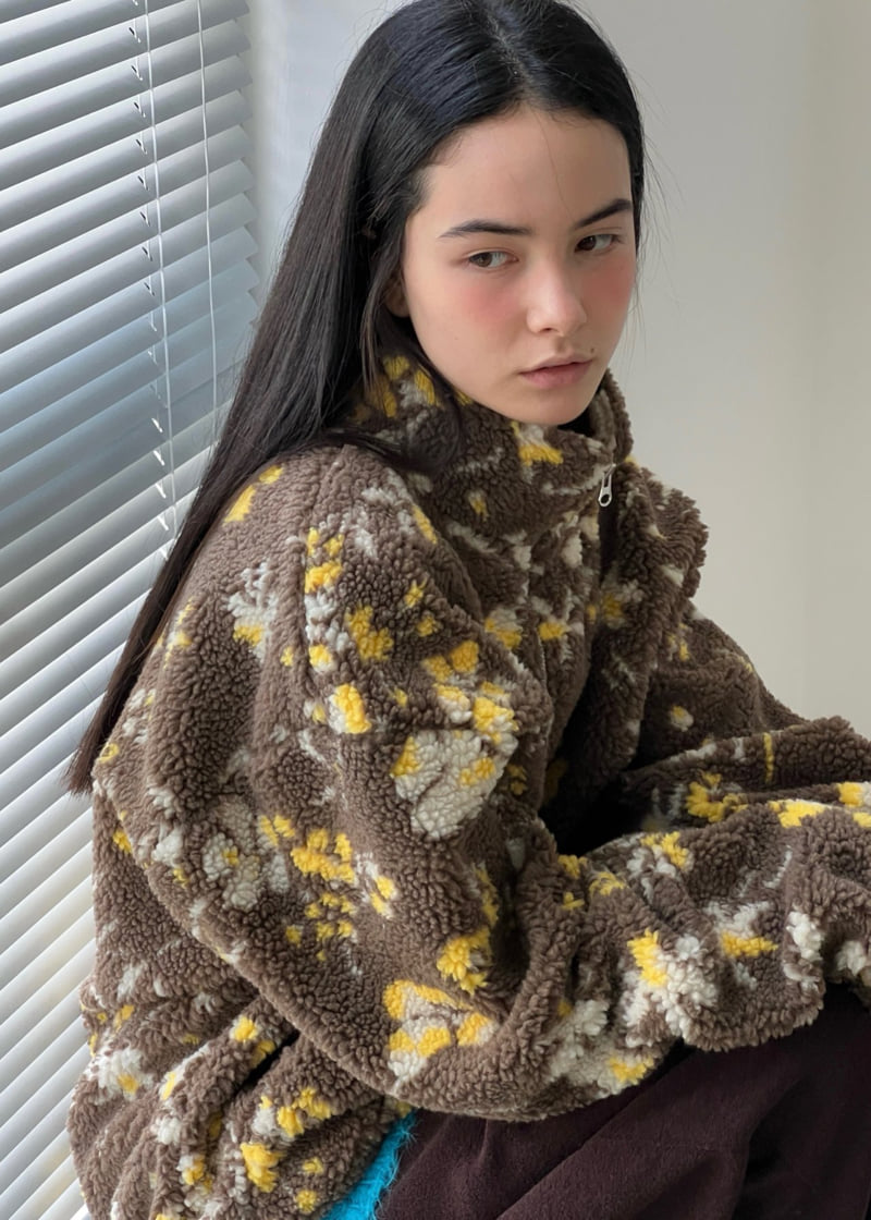Another Avenue - Korean Women Fashion - #momslook - Flower Double Fleece Jacket - 11
