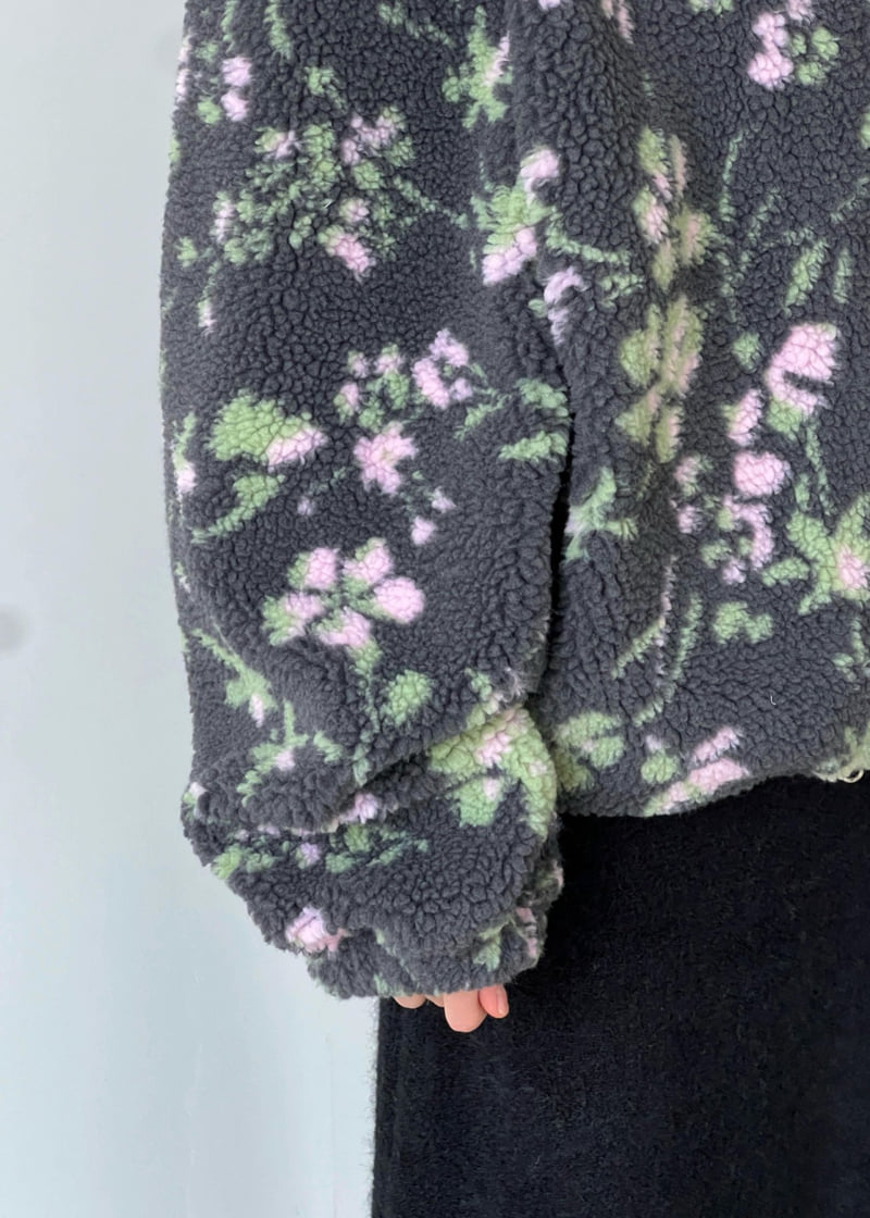 Another Avenue - Korean Women Fashion - #romanticstyle - Flower Double Fleece Jacket - 7