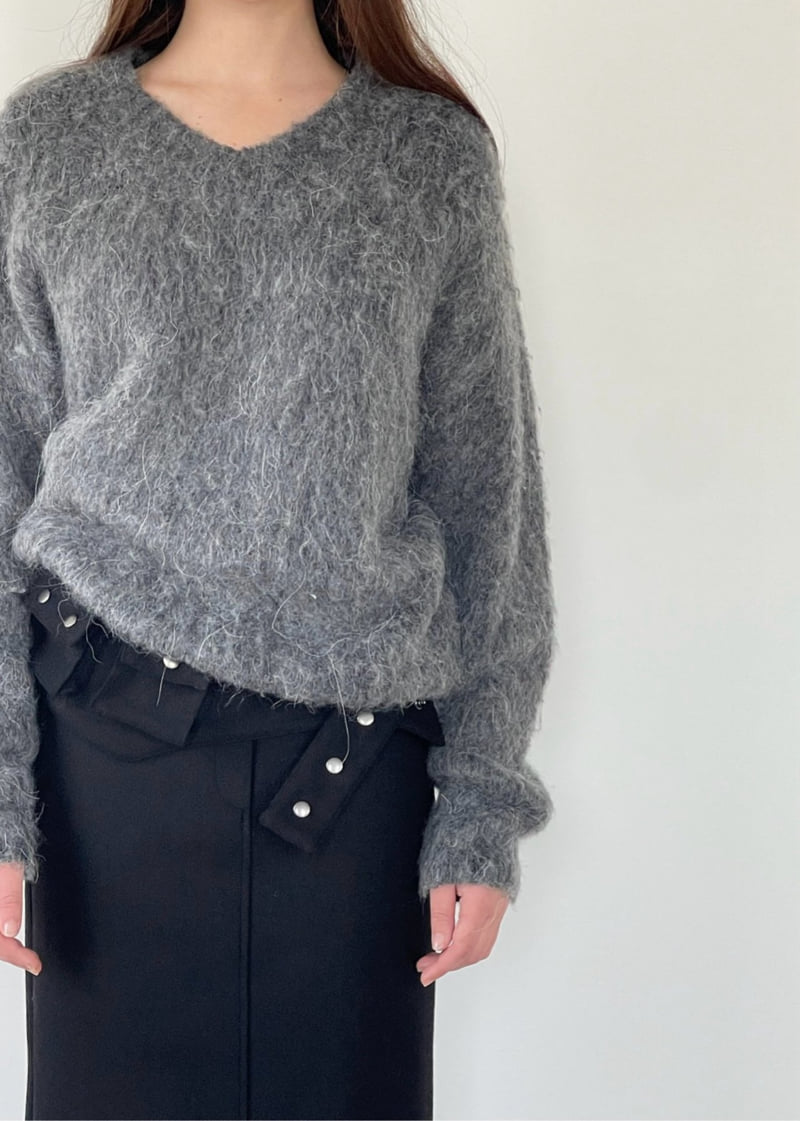 Another Avenue - Korean Women Fashion - #thatsdarling - V Neck Angora Knit - 3