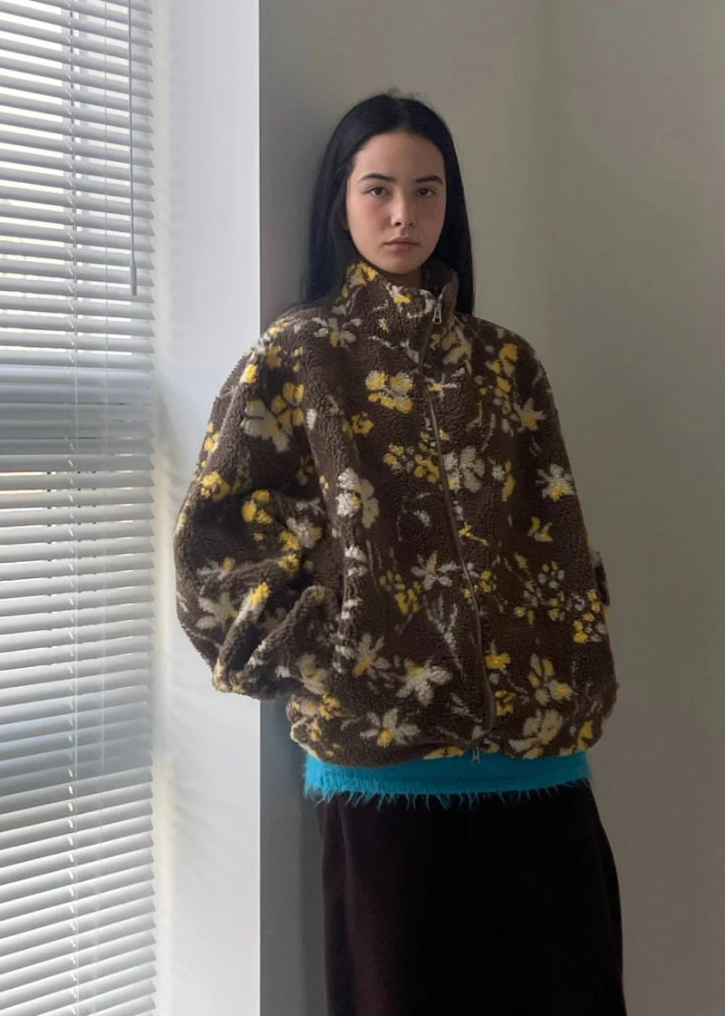 Another Avenue - Korean Women Fashion - #thatsdarling - Flower Double Fleece Jacket - 9