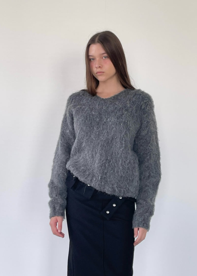 Another Avenue - Korean Women Fashion - #thatsdarling - V Neck Angora Knit - 4