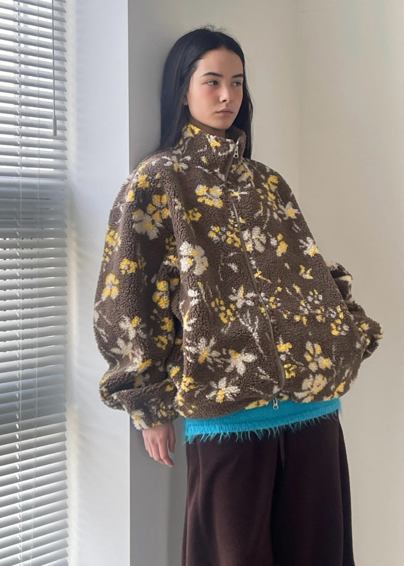 Another Avenue - Korean Women Fashion - #thelittlethings - Flower Double Fleece Jacket - 10