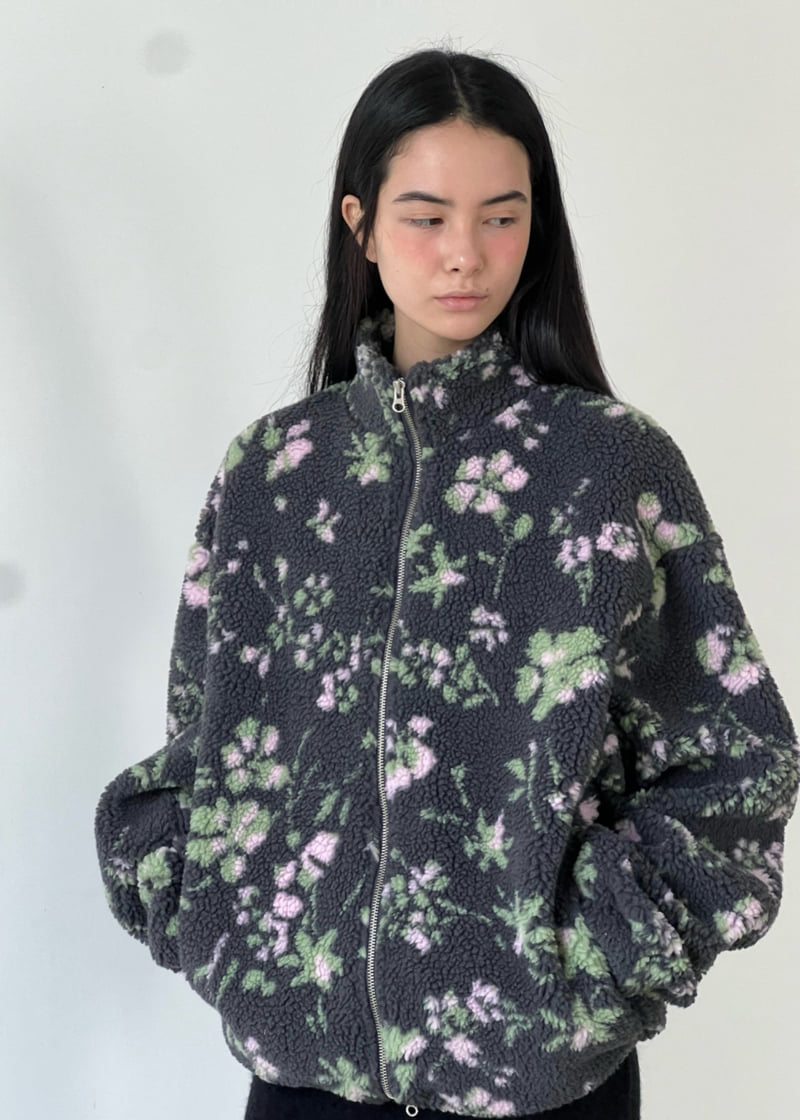 Another Avenue - Korean Women Fashion - #vintageinspired - Flower Double Fleece Jacket - 3