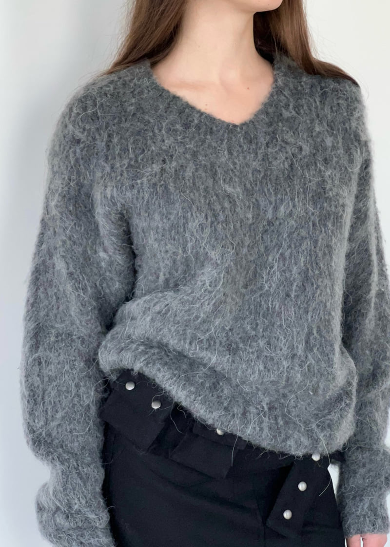 Another Avenue - Korean Women Fashion - #womensfashion - V Neck Angora Knit - 6