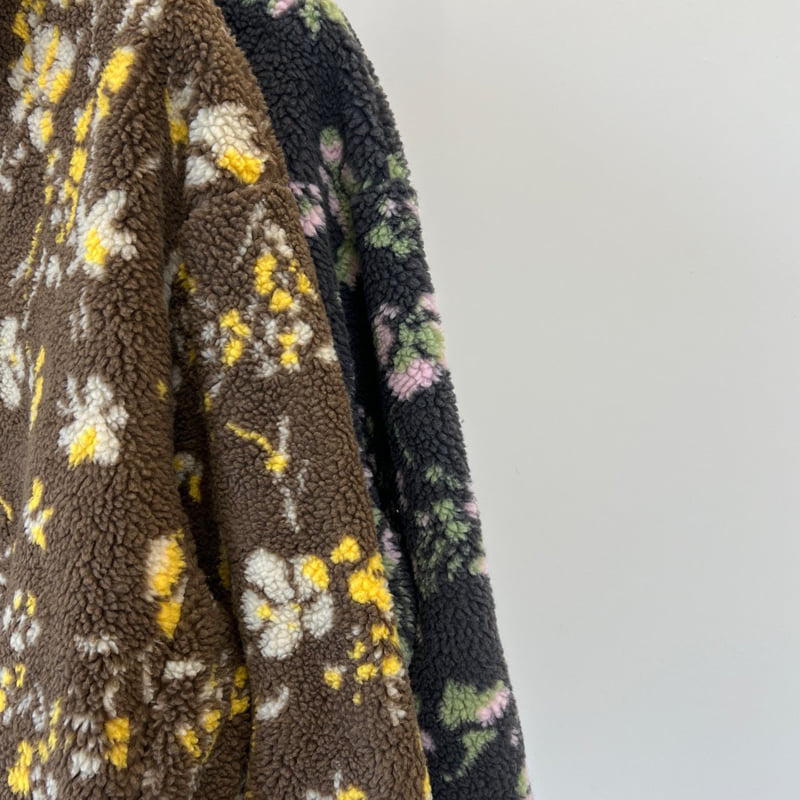 Another Avenue - Korean Women Fashion - #womensfashion - Flower Double Fleece Jacket - 2