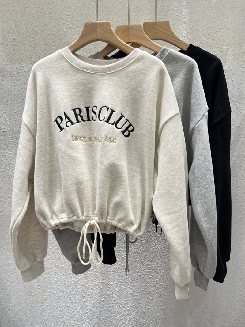 Another Plan - Korean Women Fashion - #womensfashion - Paris Embroidery Soft Fleece Sweatshirt - 12