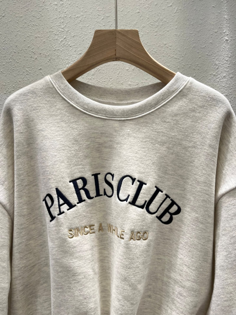 Another Plan - Korean Women Fashion - #womensfashion - Paris Embroidery Soft Fleece Sweatshirt - 2