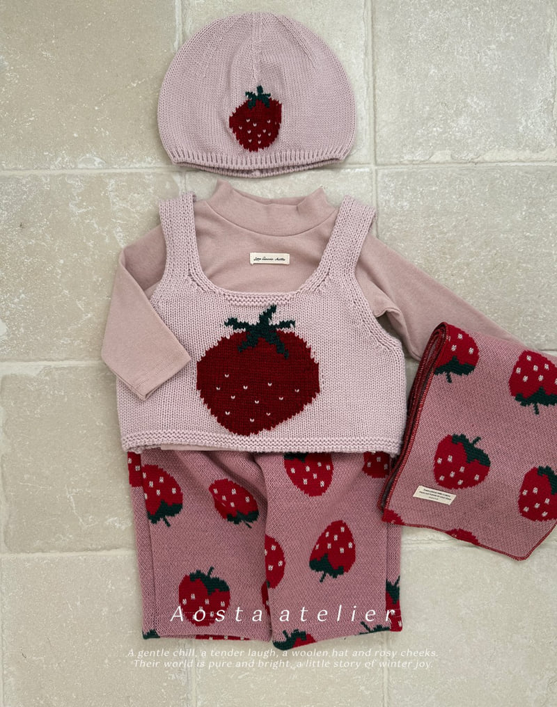 Aosta - Korean Baby Fashion - #babyboutique - Knit Strawberry Hat - 8