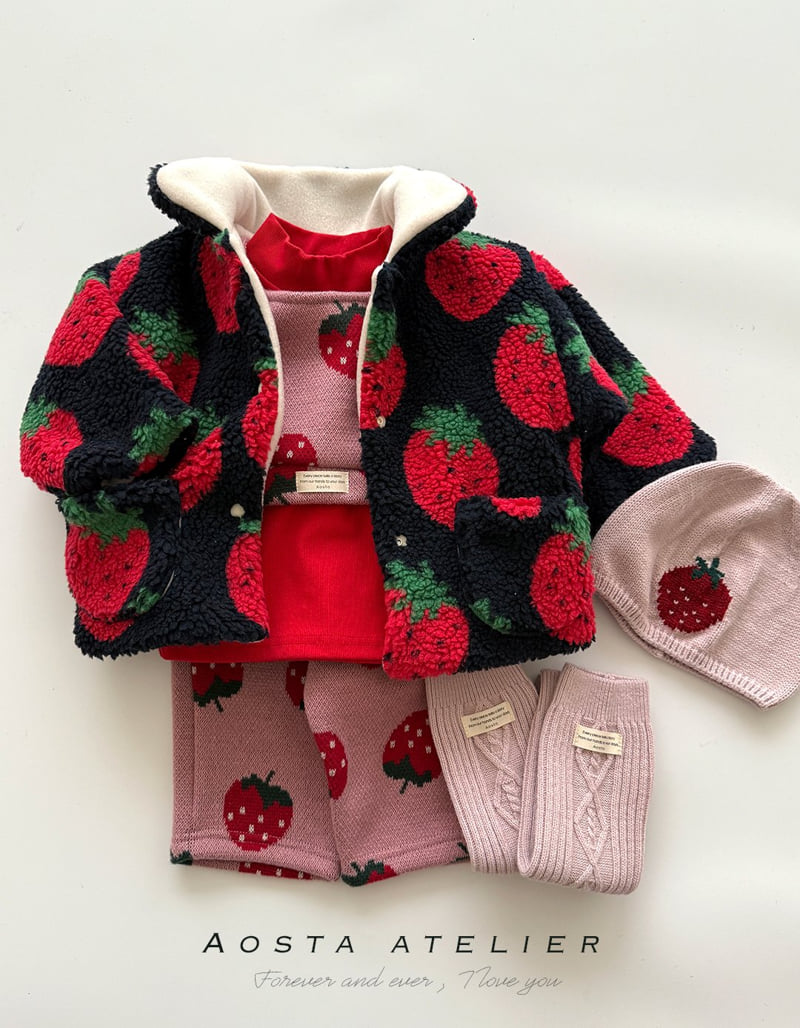 Aosta - Korean Baby Fashion - #babyboutiqueclothing - Knit Strawberry Hat - 9